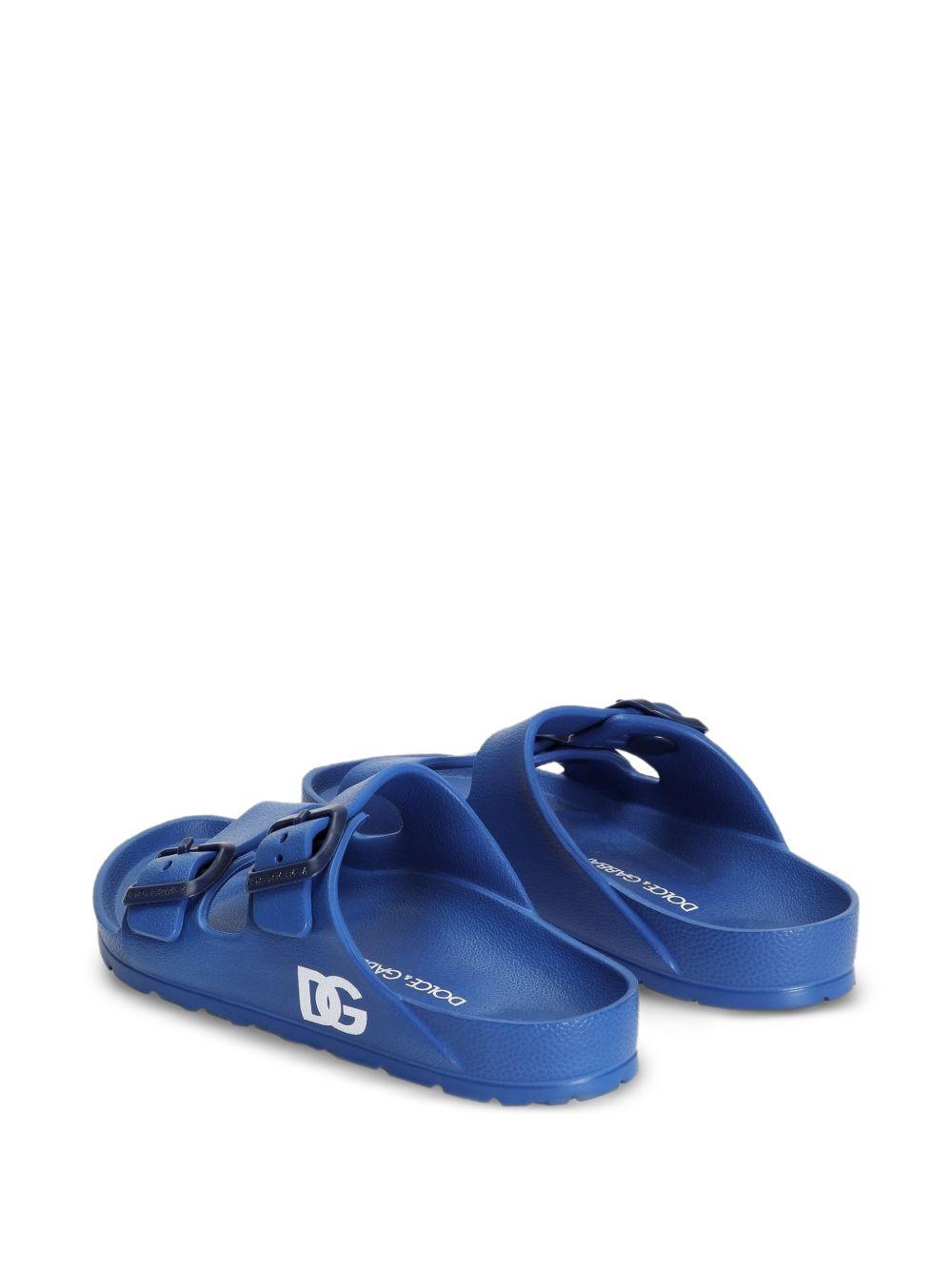 Ciabatte per bambino Dolce & Gabbana Kids blu con logo sul lato DD0324 A5103 80622 DOLCE & GABBANA KIDS