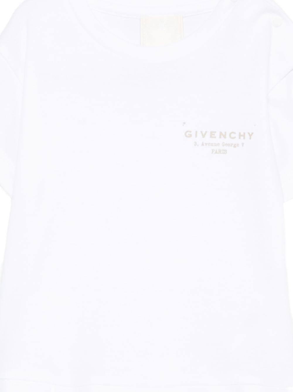 Abito per neonata Givenchy Kids bianco con logo sul davanti H31179 10P GIVENCHY KIDS