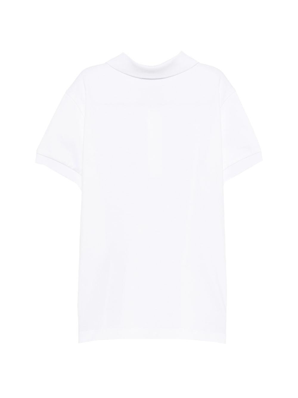 T-shirt per bambino Moschino Kids bianco con colletto stile polo HTM03YLFA09 10101 MOSCHINO KIDS