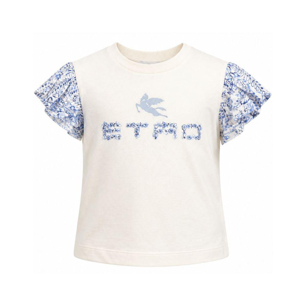 T-shirt per bambina Etro Kids bianca con logo sul davanti GY8A01 Z3672 102CE ETRO KIDS