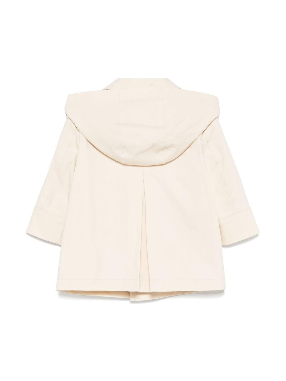 Giacca per neonato Colorichiari beige con cappuccio e dettaglio con pieghe a cannone MN148139 4795 20 COLORICHIARI