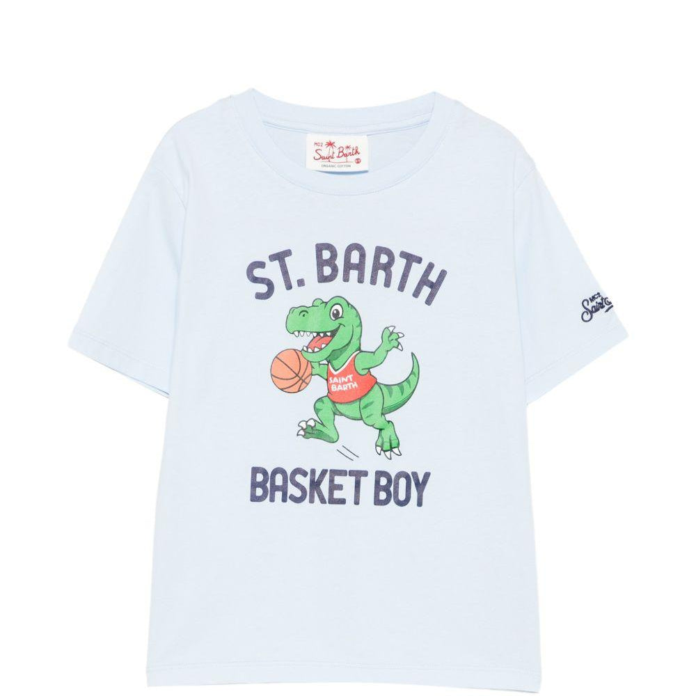 T-shirt per bambino MC2 Saint Barth Kids azzurra con stampa grafica DNV0001 01954L MC2 ST. BARTH KIDS