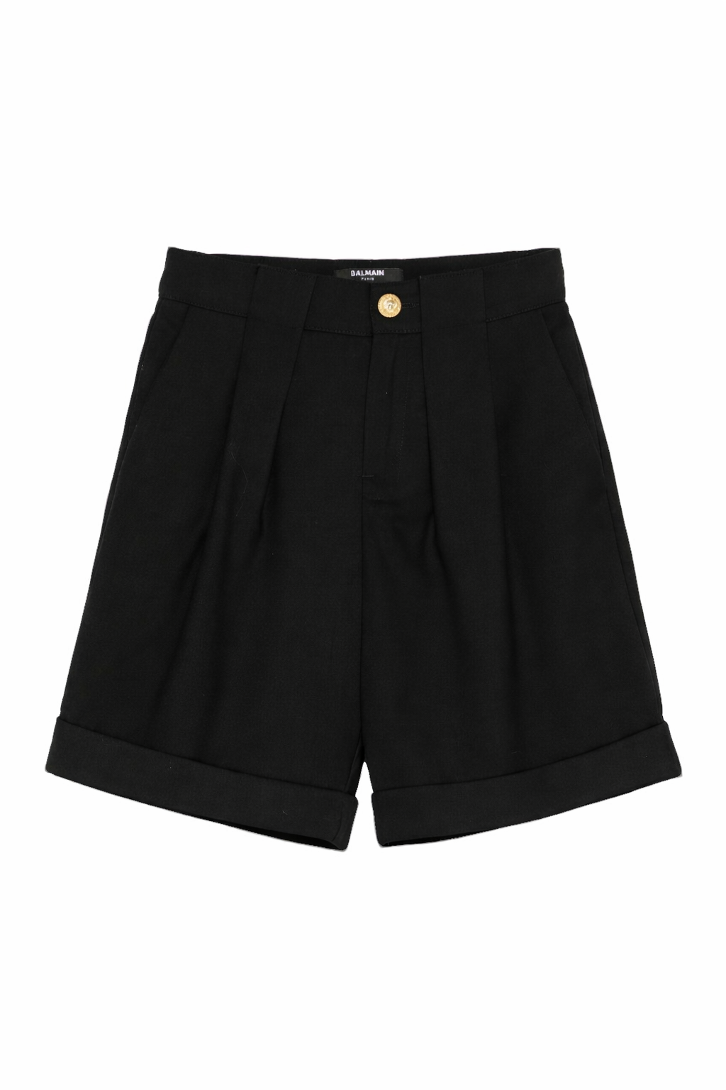 Shorts per bambina Balmain Kids neri con bottone dorato BY6R99 I0196 930OR BALMAIN KIDS