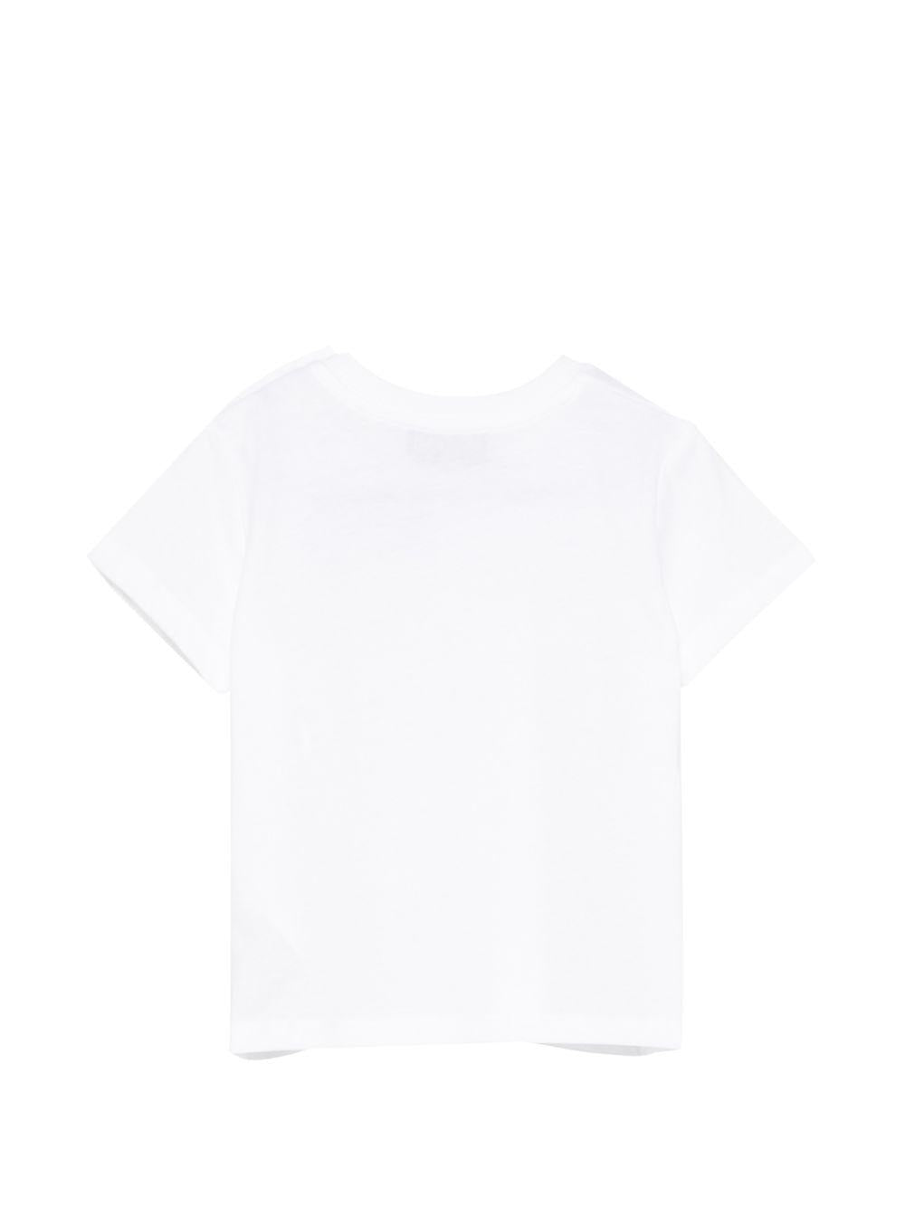 T-shirt per neonati Moschino Kids bianca con stampa orsetto e palloncini M5M047LAA03 10101 MOSCHINO KIDS