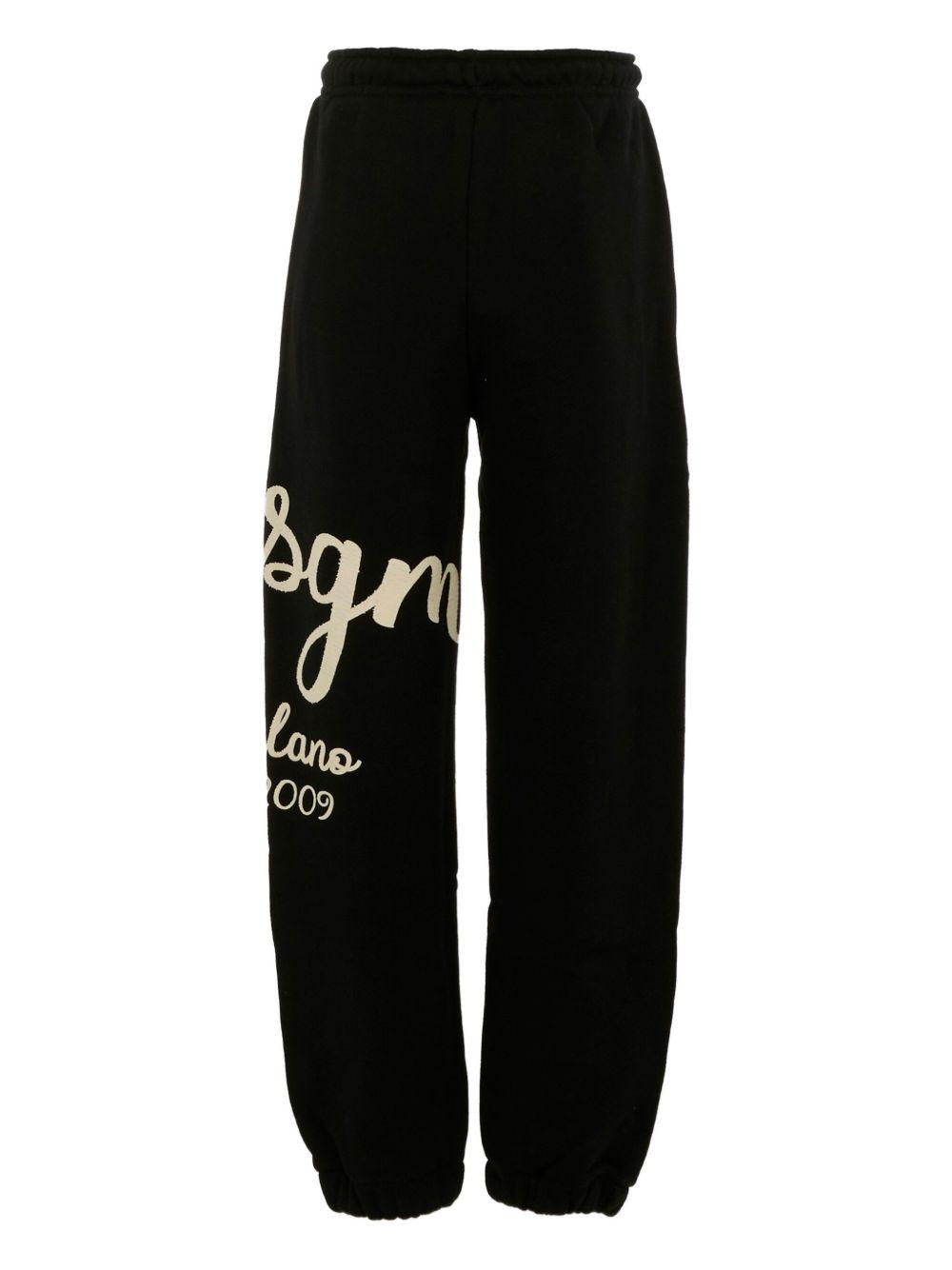 Pantaloni sportivi per bambino MSGM Kids nero con stampa del logo F5MSJBFP255 110 MSGM KIDS