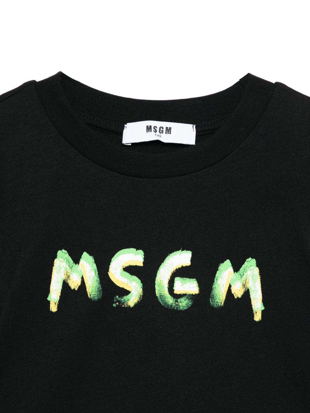 T-shirt per bambina MSGM Kids nera modello crop S6MSJGTH002 110 MSGM KIDS