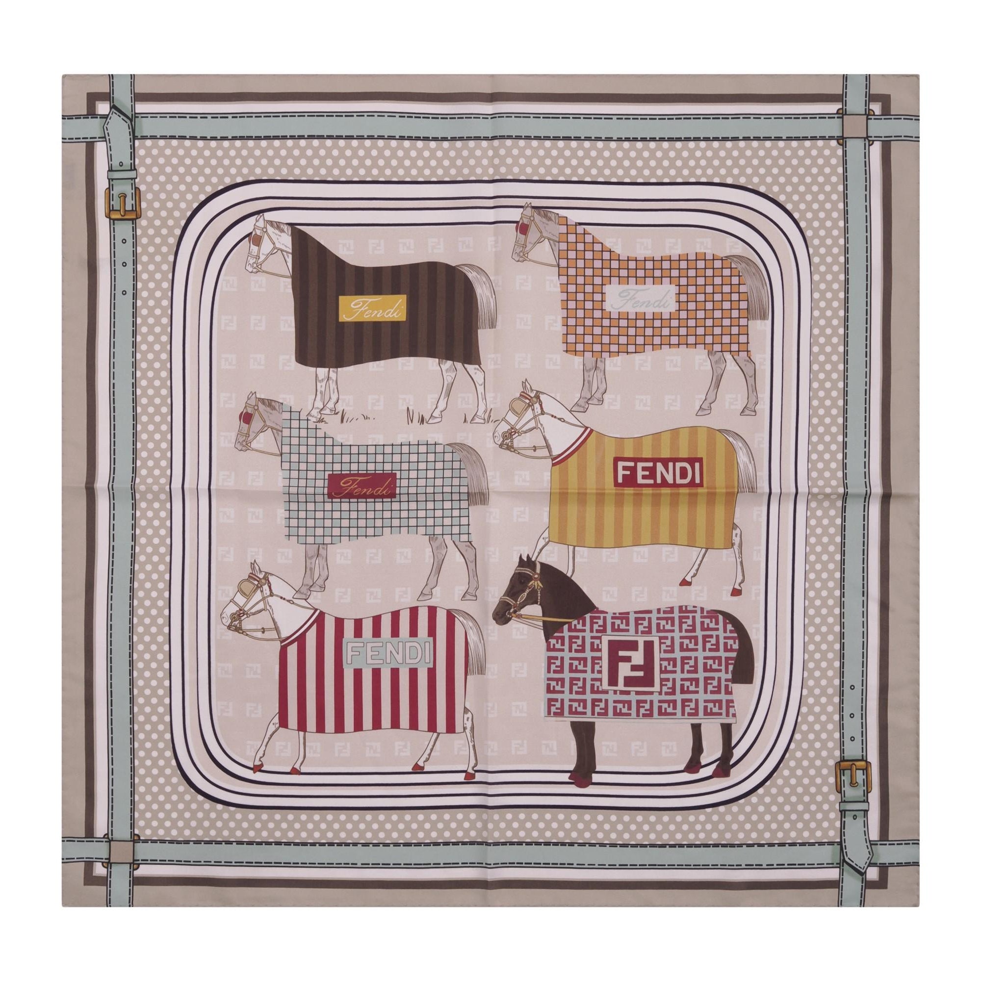Foulard per bambina Fendi Kids multicolor con stampa Cavalli JFQ044 AWF8 F1VHJ FENDI KIDS