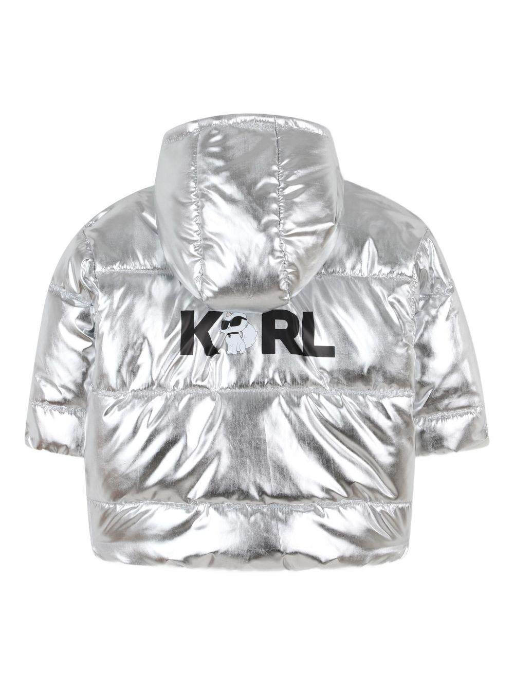 Piumino per neonati Karl Lagerfeld Kids argento metallizzato Z30654 016 KARL LAGERFELD KIDS