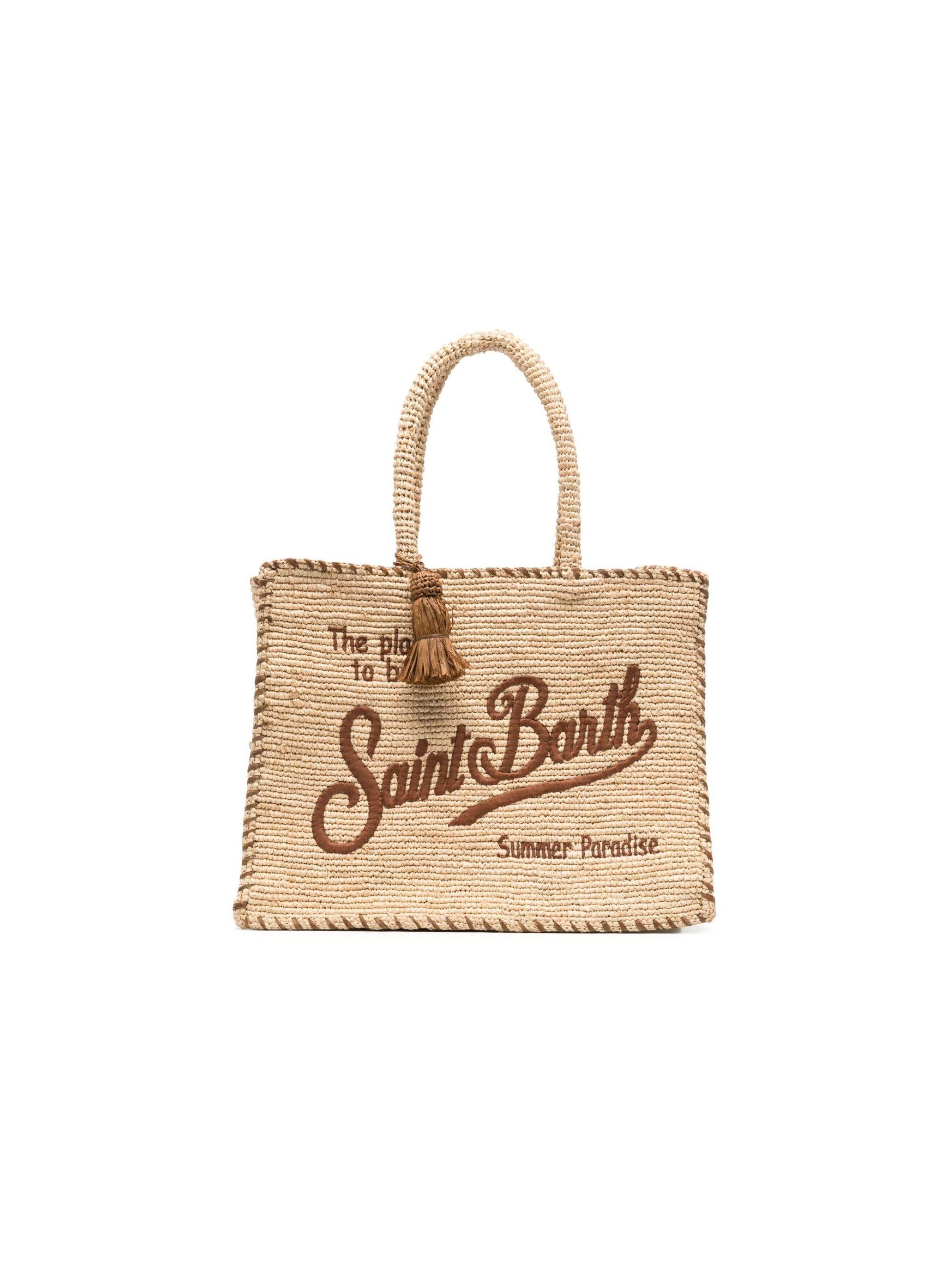 Borsa tote MC2 Saint Barth beige chiaro con due manici superiore tondi VANI013 00435L MC2 ST. BARTH KIDS