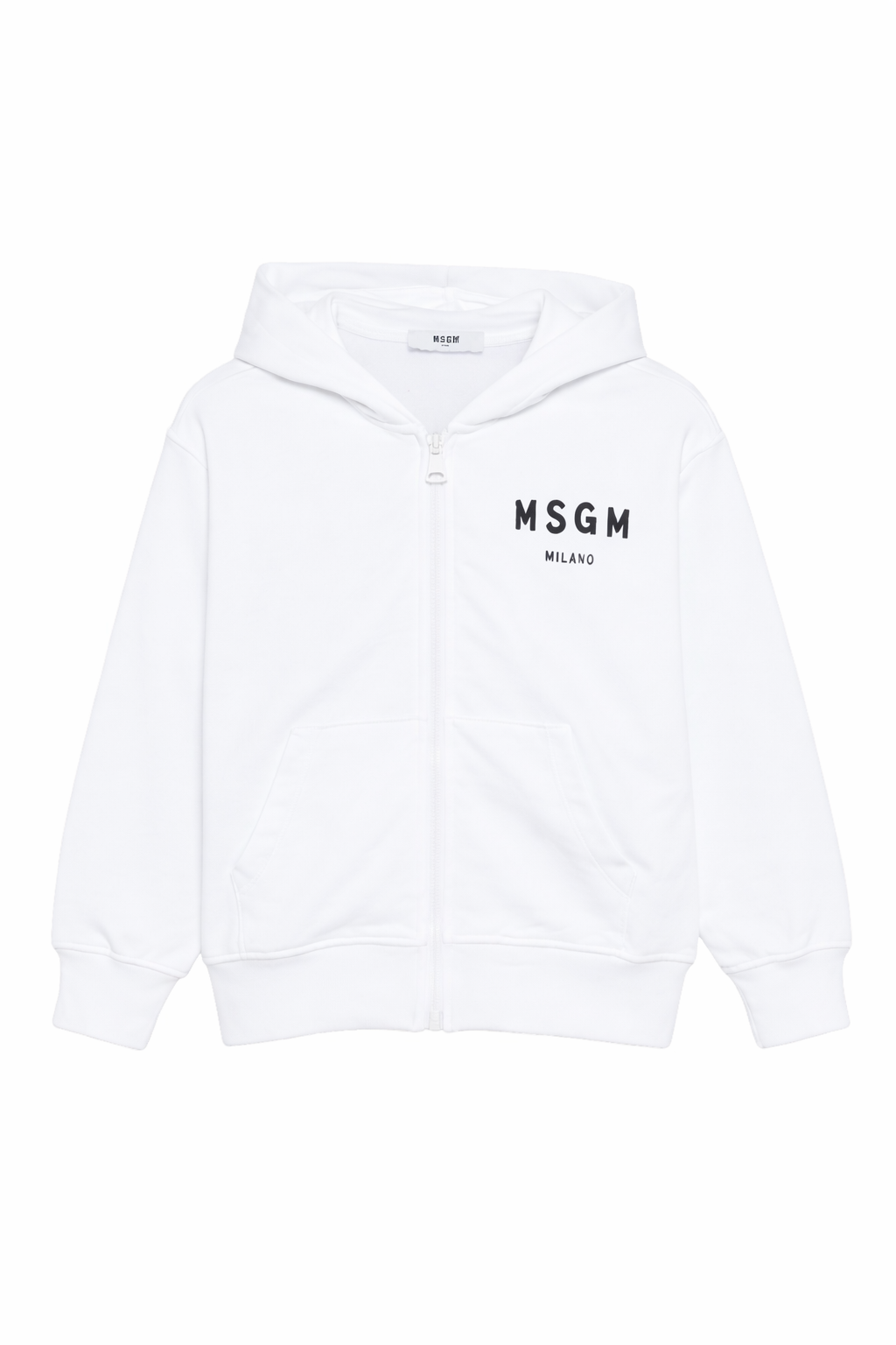 Felpa per bambini MSGM Kids bianca con logo sul davanti S6MSJUZH065 001 MSGM KIDS