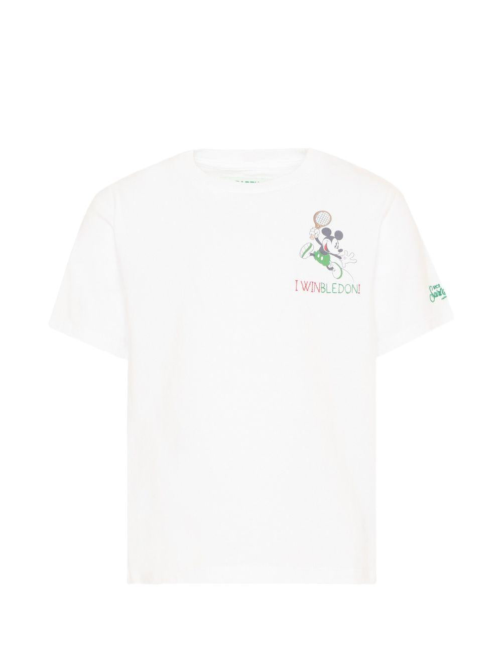 T-shirt per bambino MC2 Saint Barth Kids bianca con dettaglio Mickey Mouse POT0002 02728L MC2 ST. BARTH KIDS