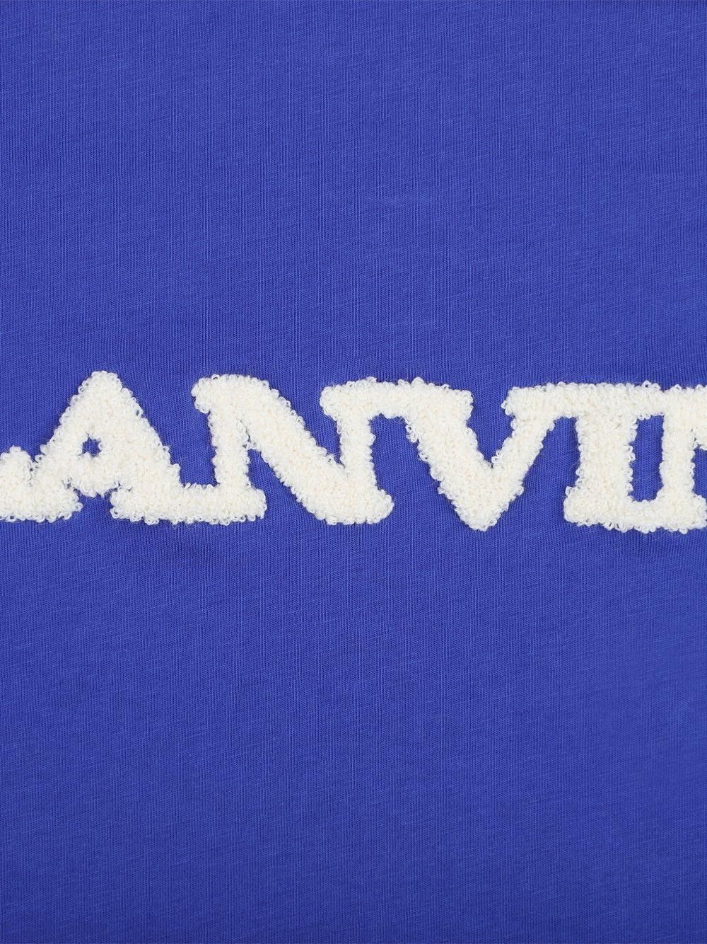 T-shirt per bambino Lanvin Kids blu con applicazione logo N30432 80A LANVIN KIDS