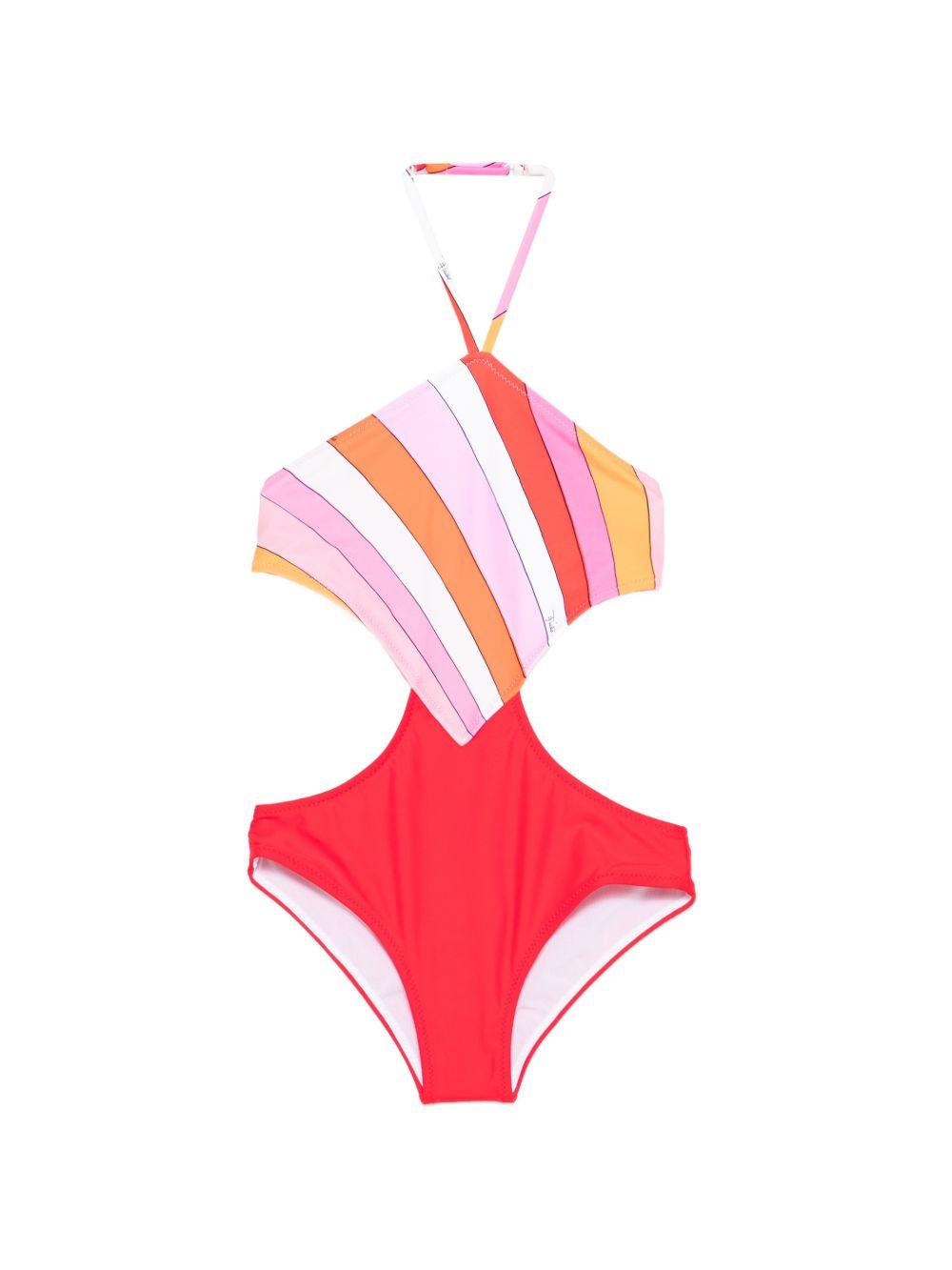 Costume da bagno per bambina Emilio Pucci Junior multicolore a righe PYCA89 Z3748 50EAR EMILIO PUCCI KIDS