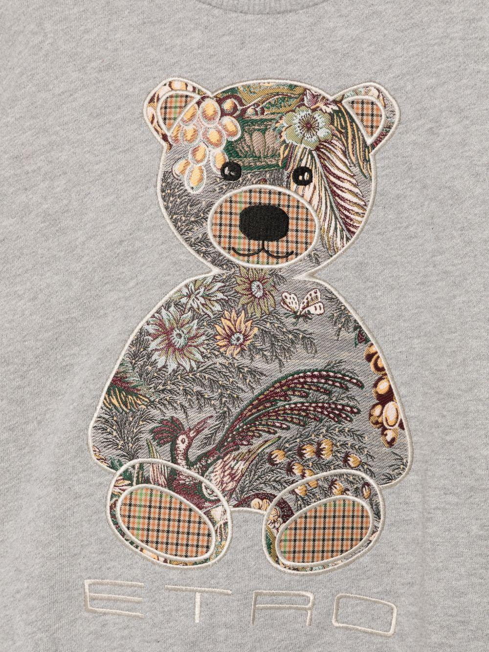 Felpa per bambino Etro Kids grigia con ricamo orsetto sul davanti GZ4P10 Z3188 806 ETRO KIDS