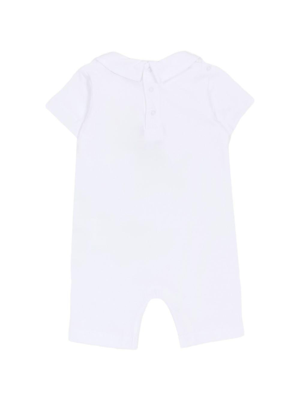 Tutina per neonati Moschino Kids bianca con stampa grafica Orsetto con bolle di sapone MUT04MLAA03 10101 MOSCHINO KIDS