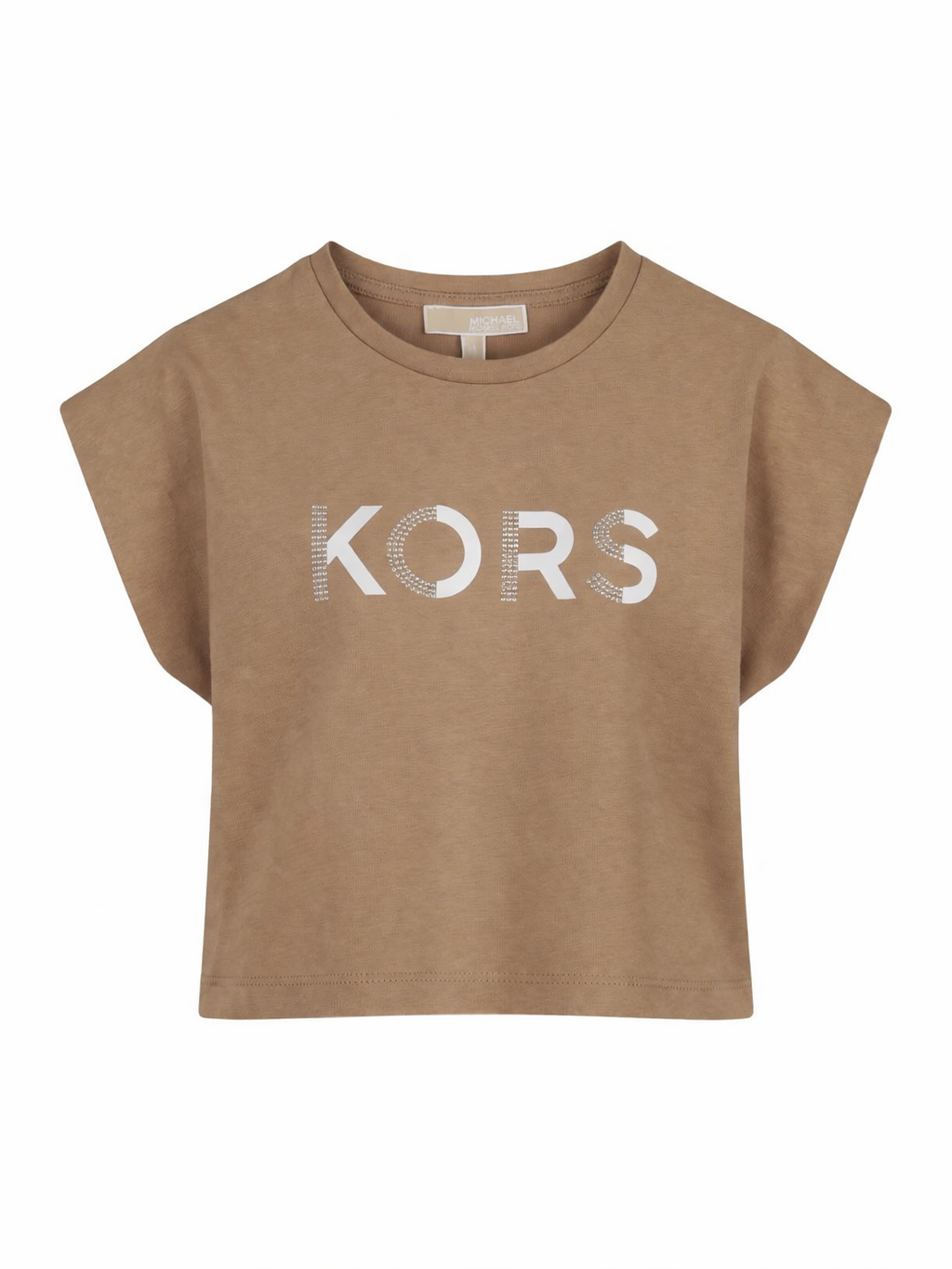 T-shirt per bambina Michael Kors Kids marrone con dettaglio logo R30607 263 MICHAEL KORS KIDS