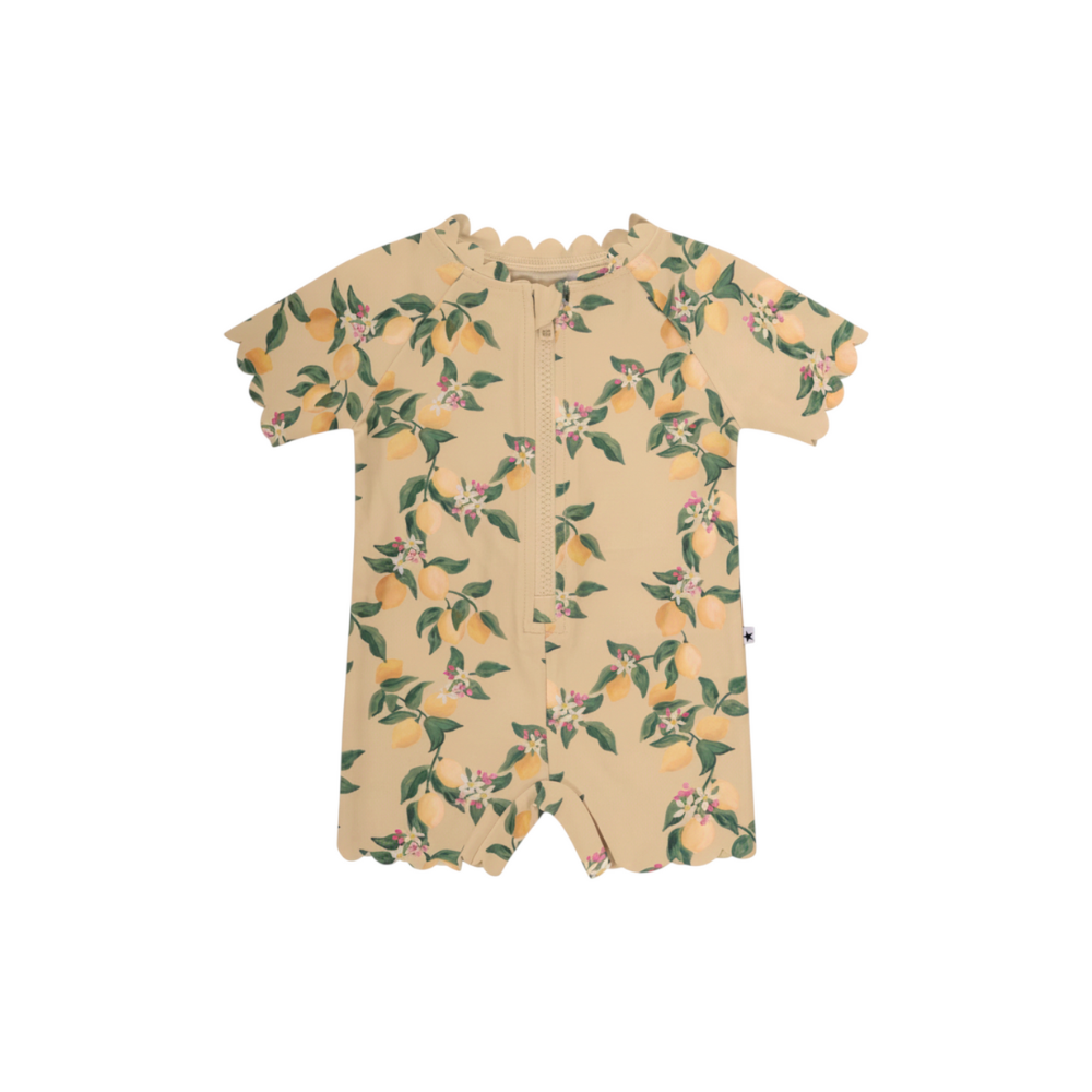 Costume neonata Molo Kids giallo con stampa limoni all-over 8S26P527 9516 MOLO KIDS