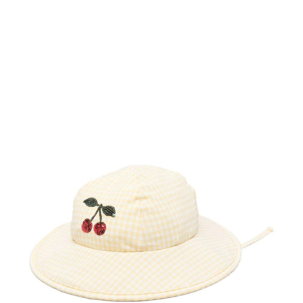 Cappello per bambina Konges Sløjd giallo con motivo a quadri KS104788 CHECK KONGES SLOJD