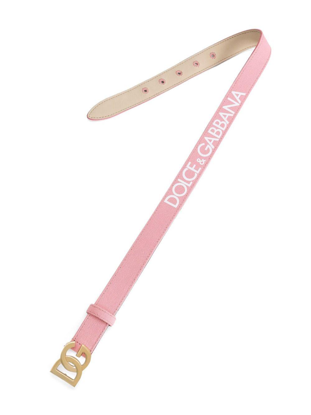 Cintura per bambina Dolce & Gabbana Kids rosa con logo DG dorato EC0083 AT661 8B405 DOLCE & GABBANA KIDS
