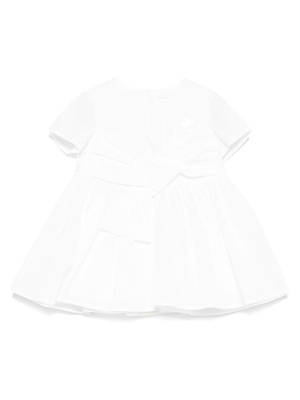 Set abito per neonata Elisabetta Franchi La Mia Bambina bianco in cotone con fiocco ENAB0550TV033 0000 ElISABETTA FRANCHI