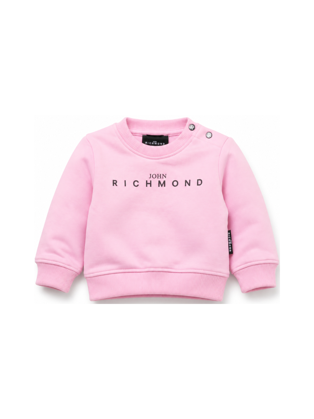 Felpa per neonata John Richmond Kids rosa con dettaglio logo sul davanti RIA26023FE PINK BEGONIA JOHN RICHMOND KIDS
