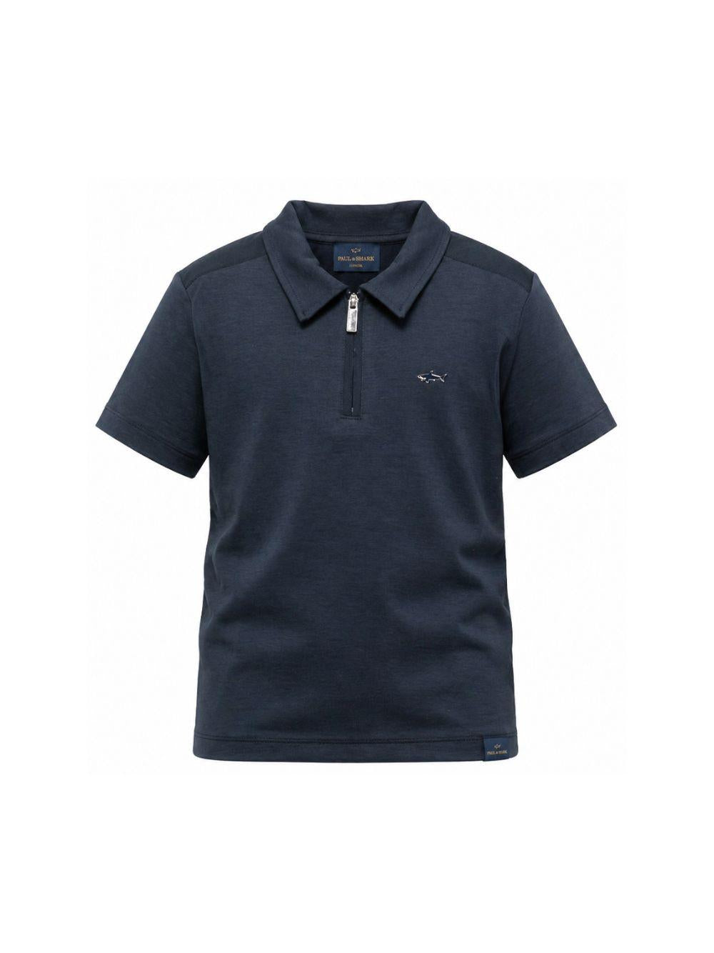 Polo per bambino Paul & Shark Junior blu navy con zip WUM008LBA40 42370 PAUL & SHARK KIDS