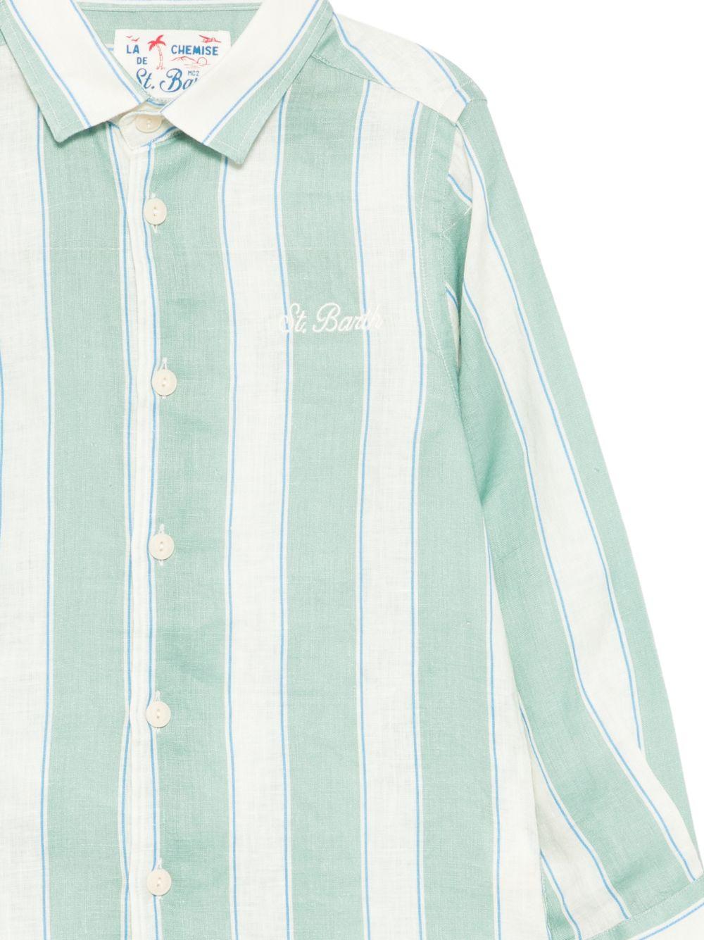 Camicia di Agnes Mc2 Saint Barth Kids verde con colletto classico AGN0001 00782L MC2 ST. BARTH KIDS