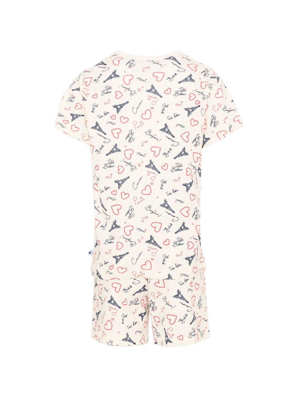 Pigiama per bambina Petit Bateau bianco opaco con motivo a cuore A0FV8 01 PETIT BATEAU KIDS