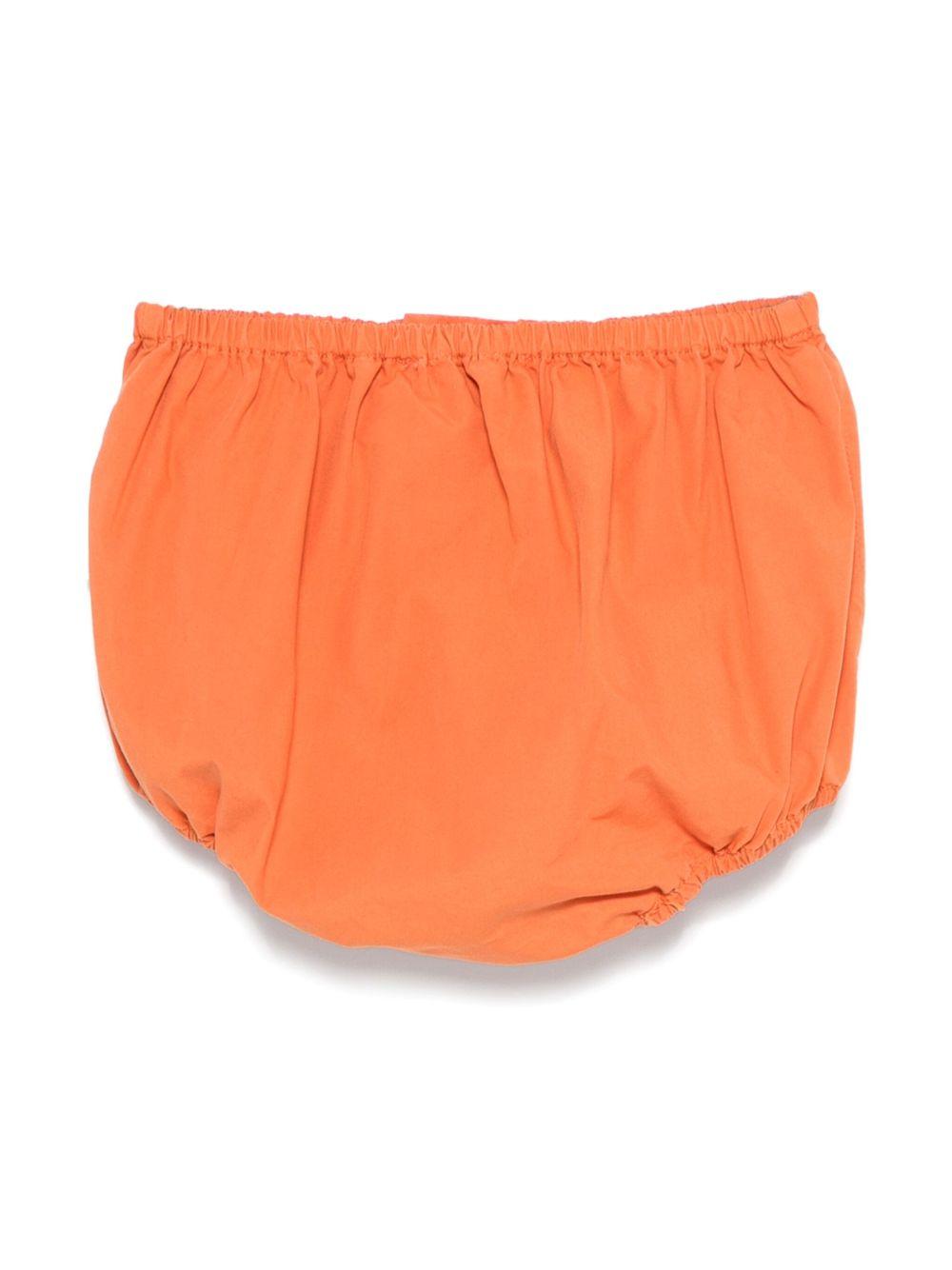 Pantaloncini in cotone per neonata Bonpoint arancione con vita elasticizzata S05OBEW00001 037 BONPOINT