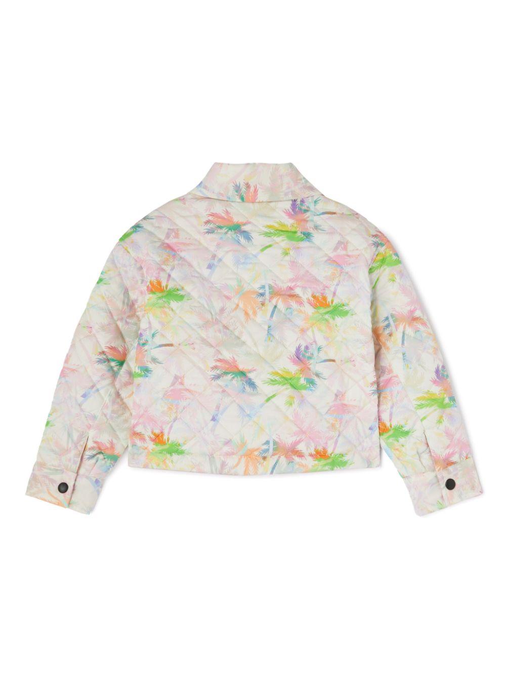 Piumino reversibile con stampa per bambina Palm Angels Kids rosa burro tasca frontale applicata PGES003S25FAB001 043B PALM ANGELS KIDS