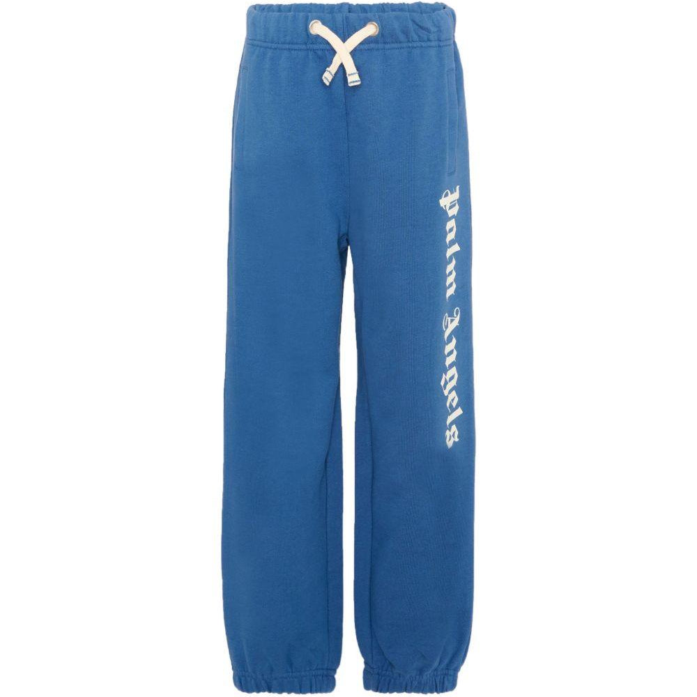 Pantaloni sportivi per bambino Palm Angels Kids blu con logo laterale PBCH008S26FLE001 060 PALM ANGELS KIDS