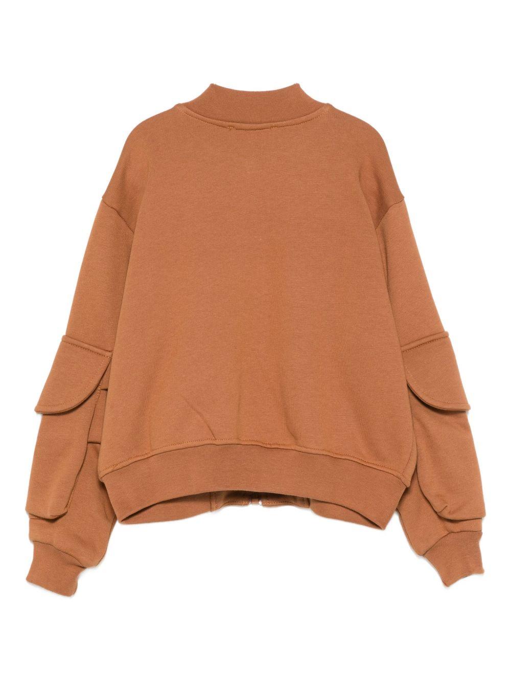 Felpa per bambino MSGM kids marrone con cerniera F5MSJUBO026 MS046 MSGM KIDS