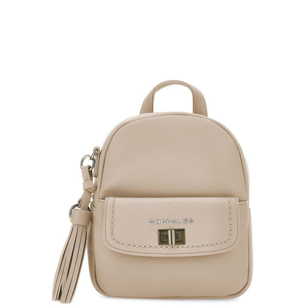 Zaino per bambina Monnalisa beige con dettaglio logo 19G027 7764 0002 MONNALISA KIDS