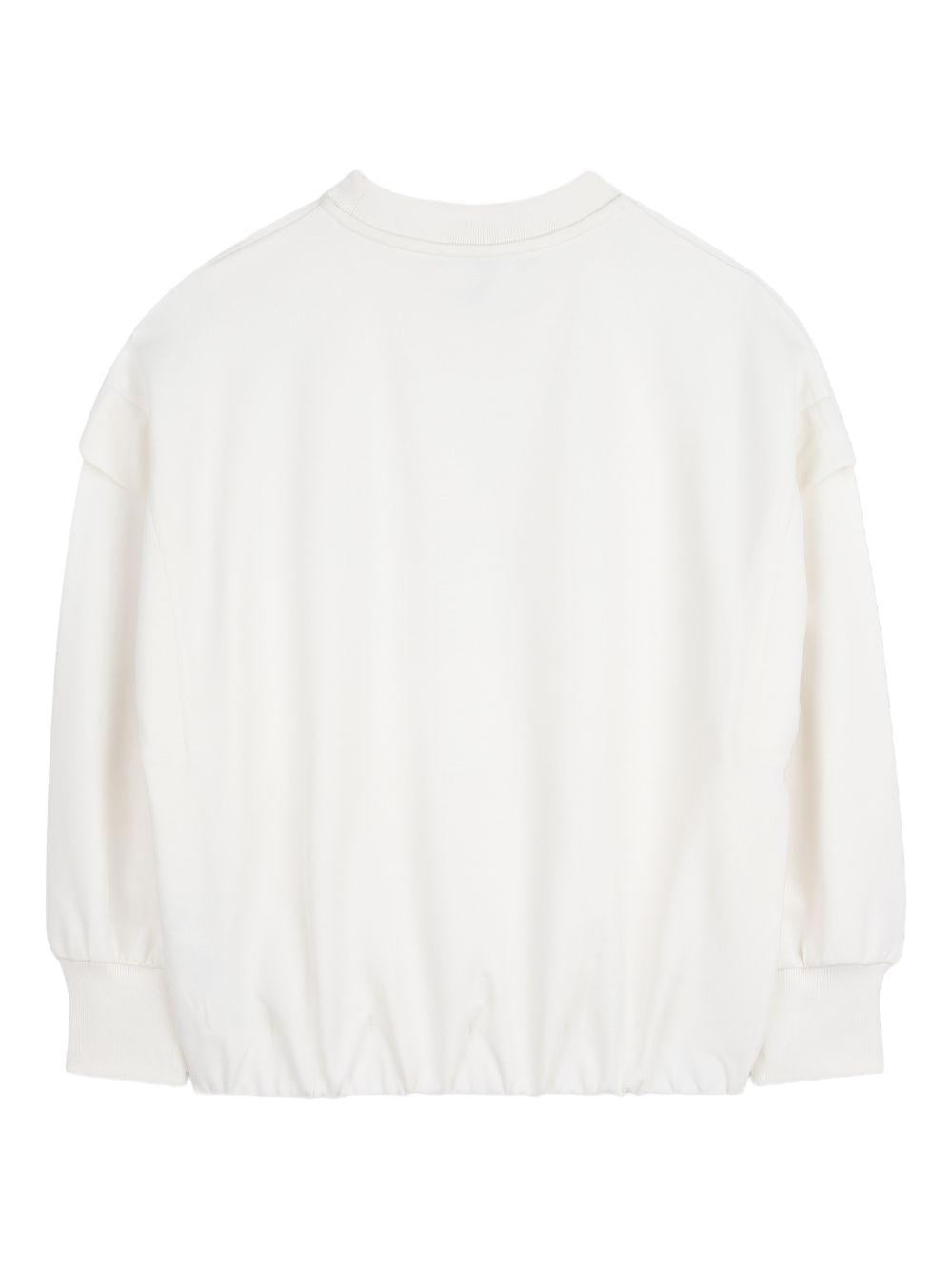 Felpa per bambina Dkny Kids bianca con stampa logo sul davanti D62615 519 DKNY KIDS