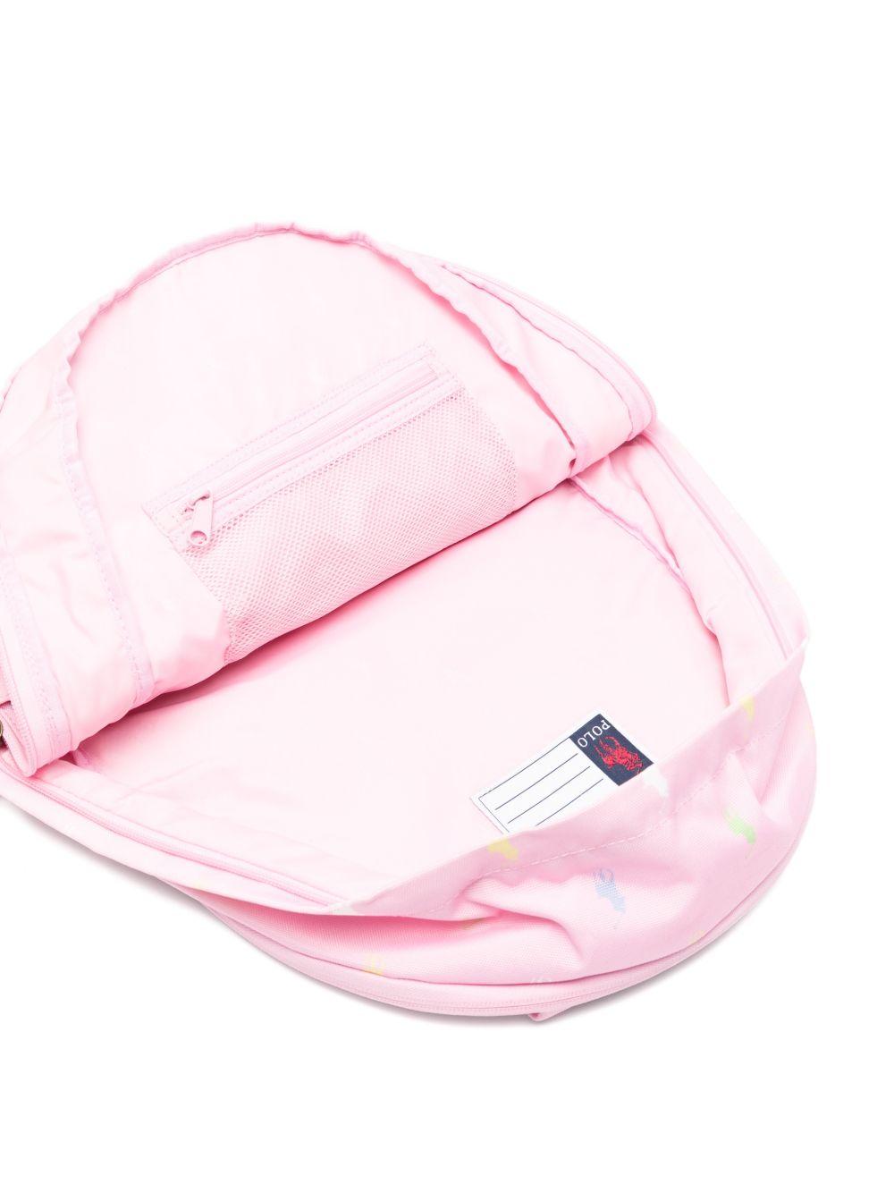 Zaino per bambina Polo Ralph Lauren Kids rosa con fantasia Polo Pony all-over 9AR153 ADG Ralph Lauren kids