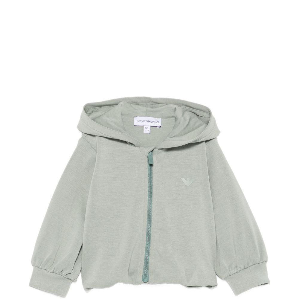 Felpa per neonata Emporio Armani Kids verde con chiusura con zip EG000909 AF16133 U9019 EMPORIO ARMANI KIDS