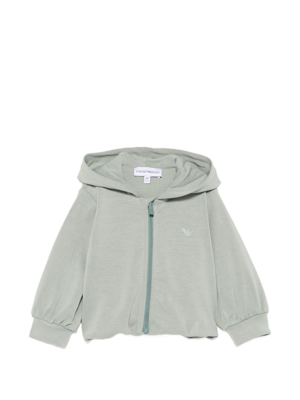 Felpa per neonata Emporio Armani Kids verde con chiusura con zip EG000909 AF16133 U9019 EMPORIO ARMANI KIDS
