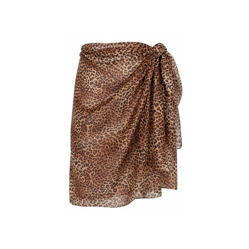 Pareo da donna MC2 Saint Barth marrone con stampa animalier TAIT001 00168L MC2 ST. BARTH