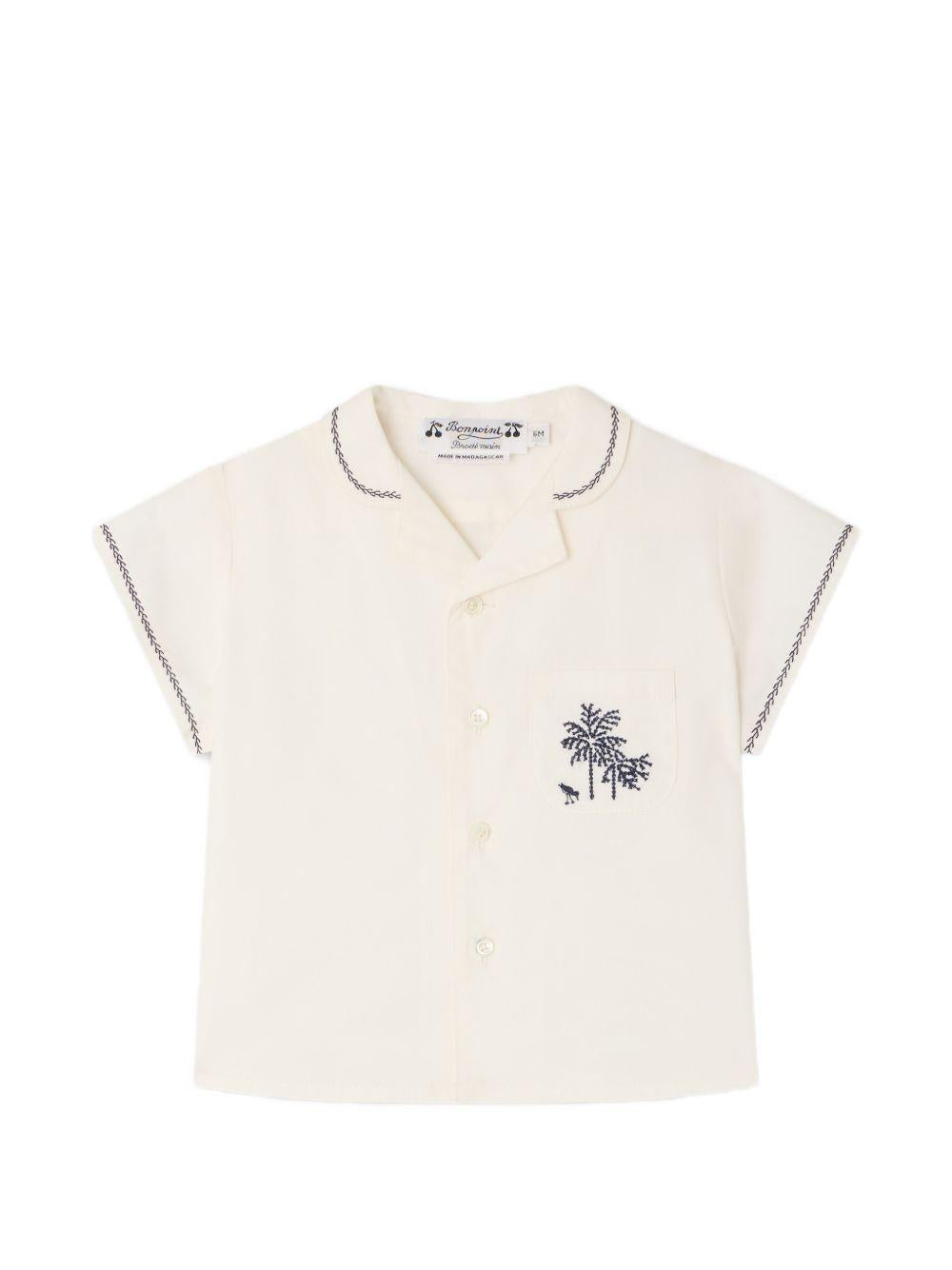 Camicia Lennard per neonato Bonpoint bianca con colletto alla cubana S06YSHW00005 102 BONPOINT KIDS