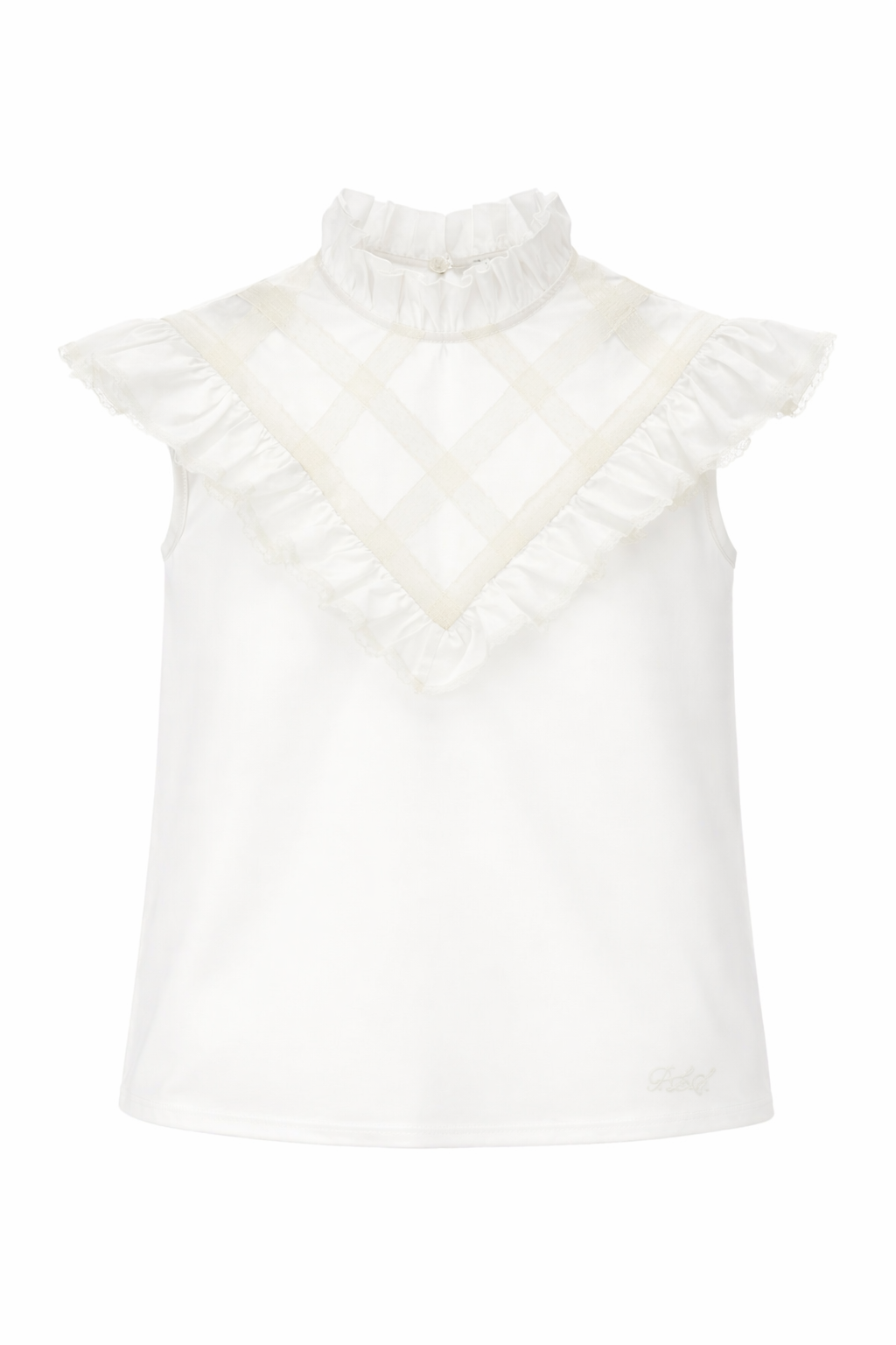 T-shirt per bambina Philosophy di Lorenzo Serafini Kids bianca con rifinitura con ruches I1G303 7116 0001 PHILOSOPHY KIDS