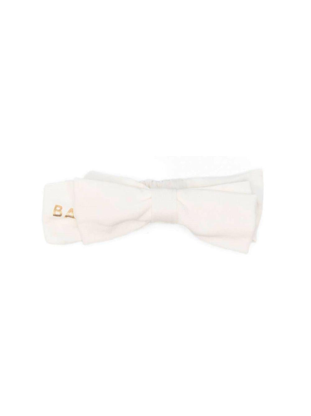 Fascia per capelli per neonata Balmain Kids bianca con dettaglio logo oro BZ0004 Z3672 102OR BALMAIN KIDS