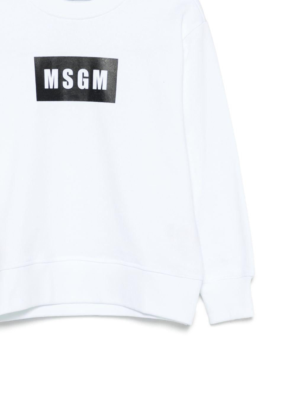 Felpa per bambini MSGM Kids bianca con dettaglio logo S6MSJUSW009 001 MSGM KIDS