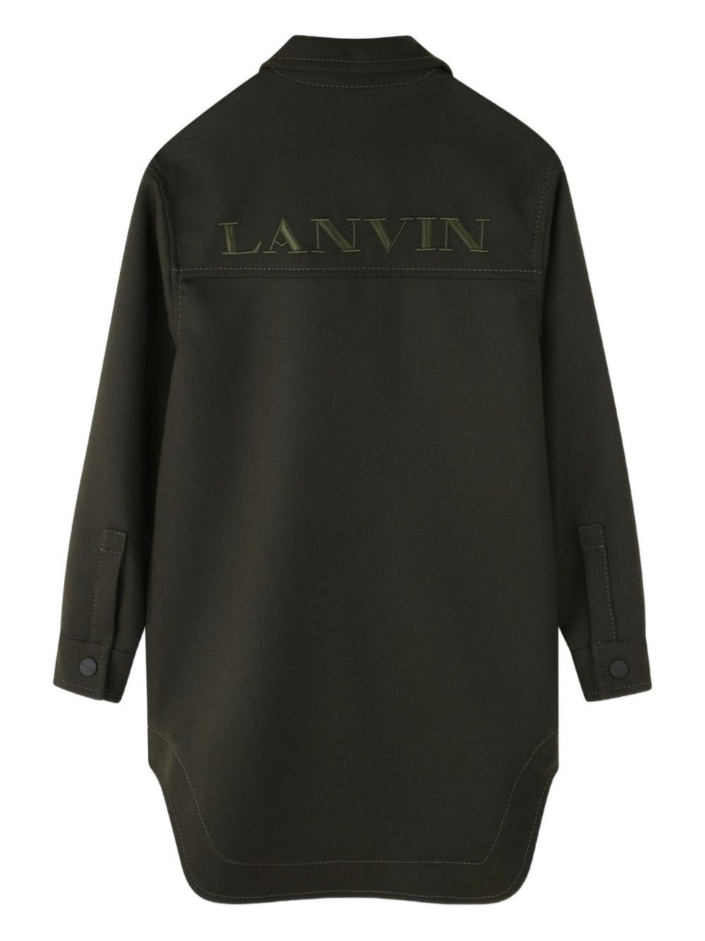 Abito per bambina Lanvin Enfant nero con ricamo con logo N30268 U60 LANVIN