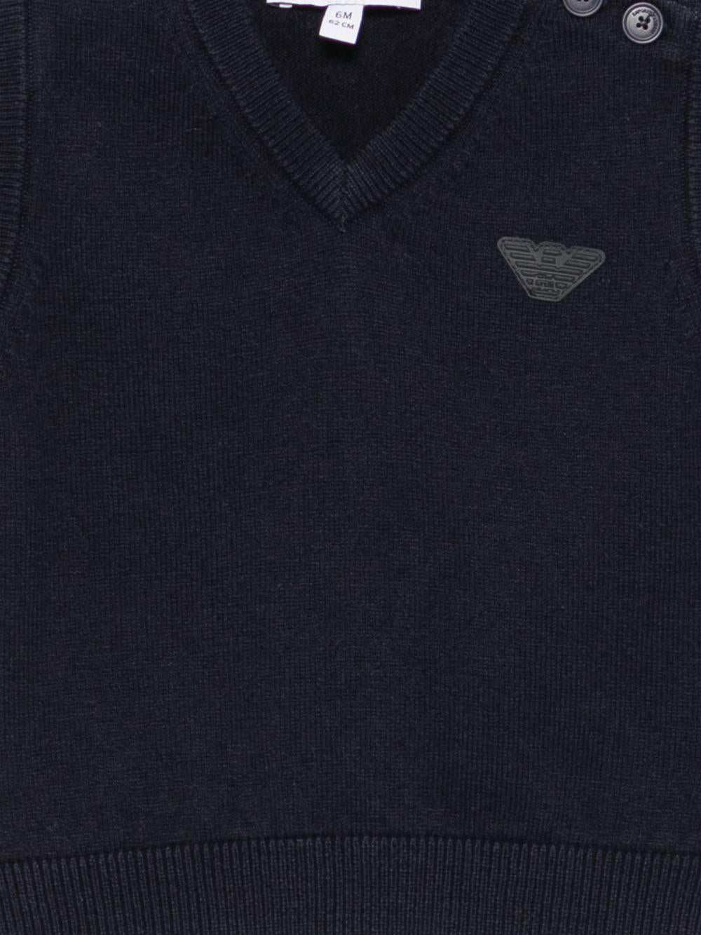 Gilet per neonato Emporio Armani Kids blu con toppa con logo EB000441 AF28773 UB118 EMPORIO ARMANI KIDS