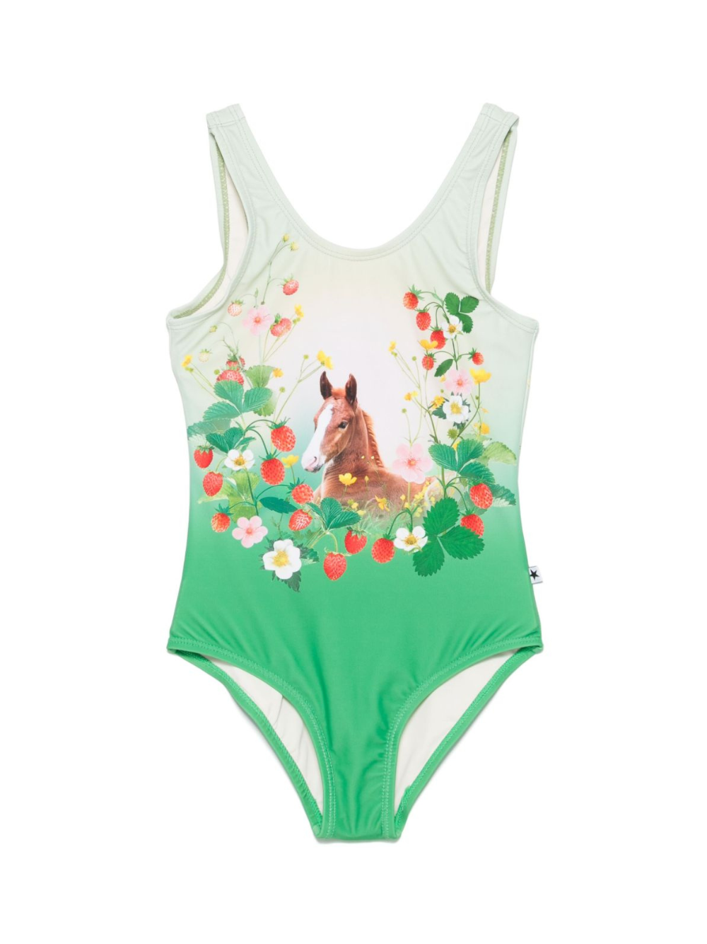Costume da bagno per bambina Molo Nika verde con stampa a fiori 8S25P520 3790 MOLO