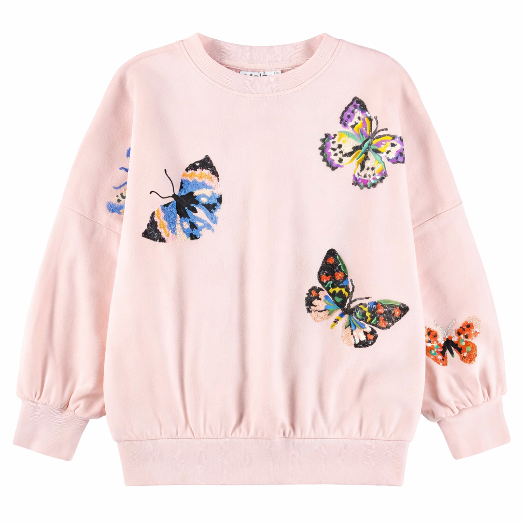 Felpa Marika per bambina Molo rosa con decorazione farfalle 2S26J207 5647 MOLO