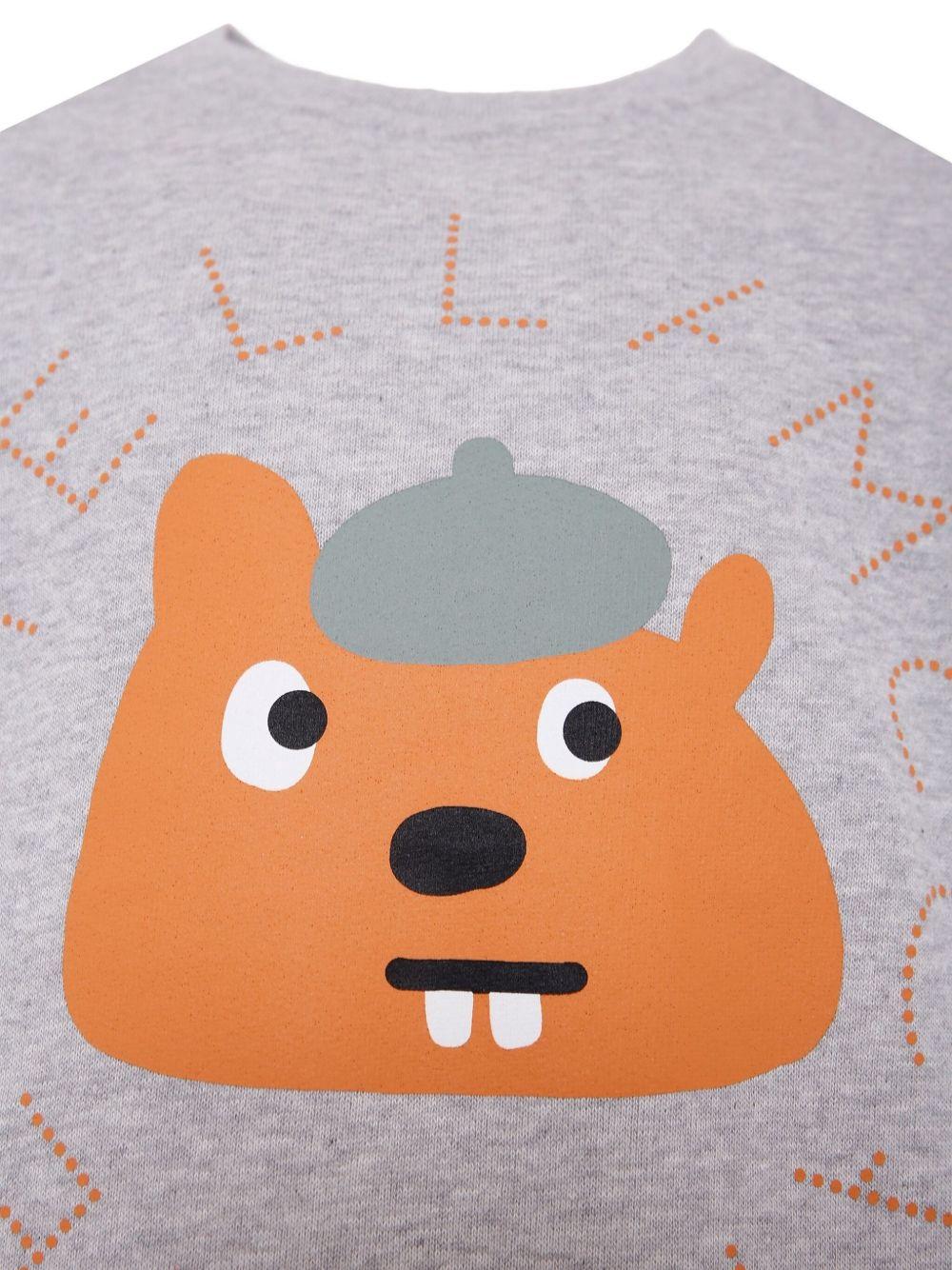 Felpa per bambino Stella McCartney Kids grigio con grafica stile cartoni animati TX4R30 Z0453 807 STELLA McCARTNEY KIDS