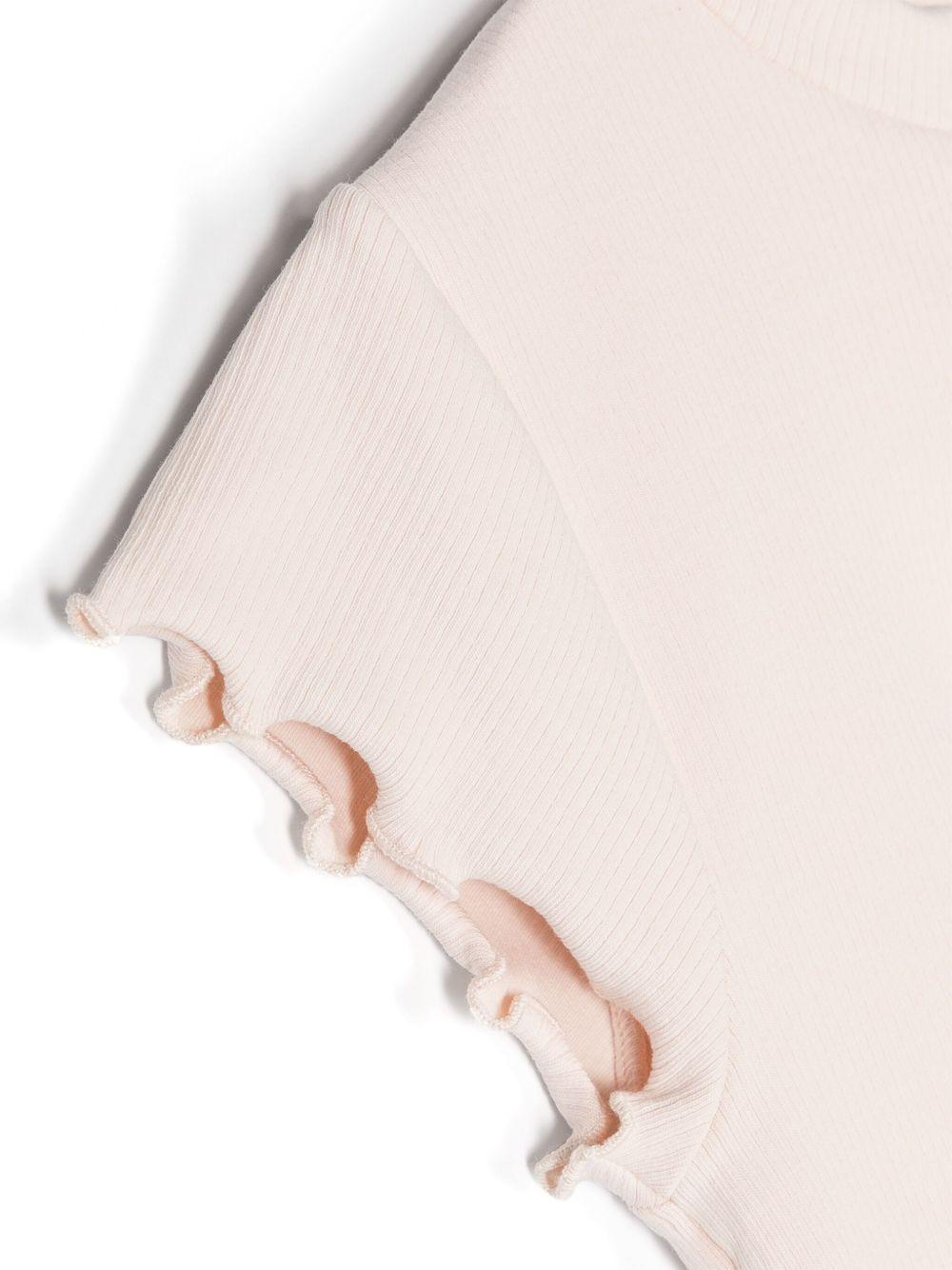 T-shirt per bambina Donsje rosa cipria a coste 4075000 00009 DONSJE KIDS