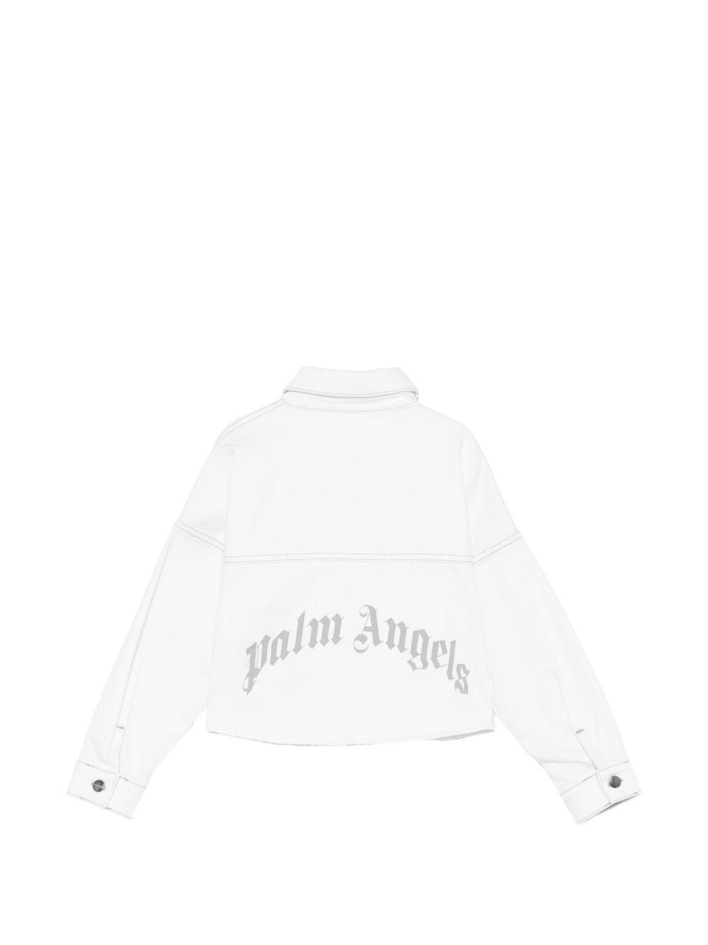 Giacca per bambina Palm Angels KIds bianca con cuciture a contrasto PGGE007S26FAB001 002 PALM ANGELS KIDS