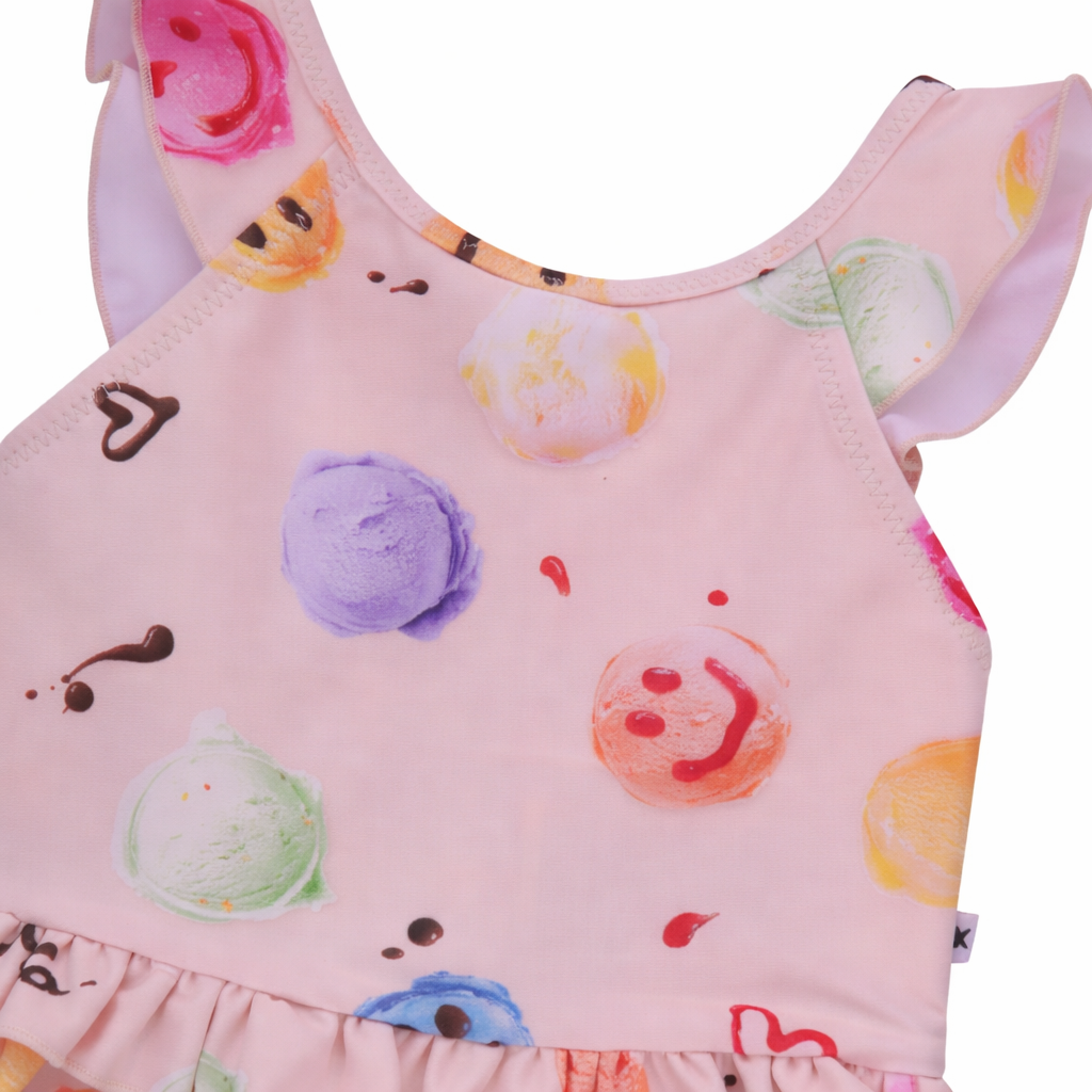 Costume per bambina Molo Kids beige con stampa all-over 8S26P524 9502 MOLO